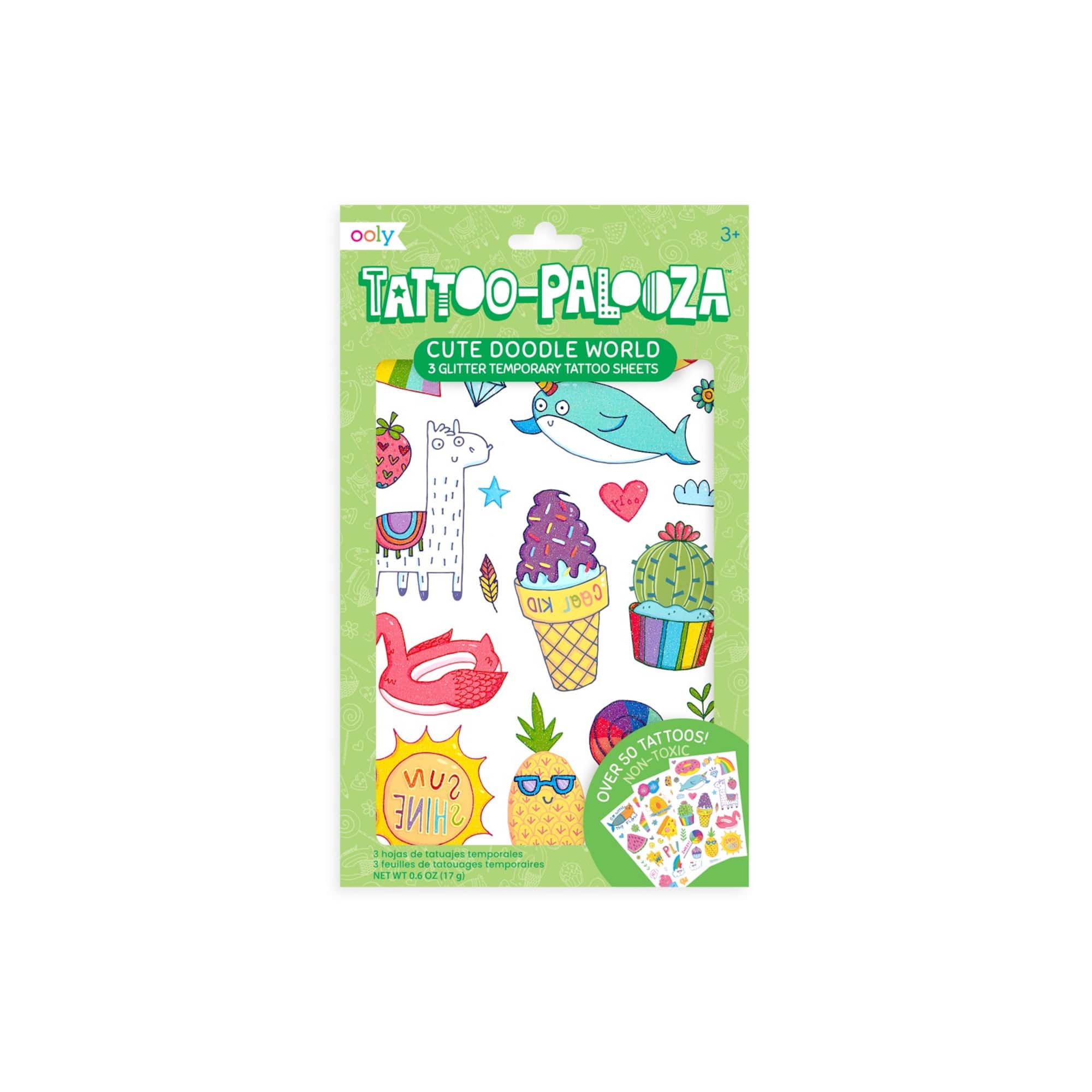 OOLY Tattoo Palooza Cute Doodle World Temporary Tattoo Sheets